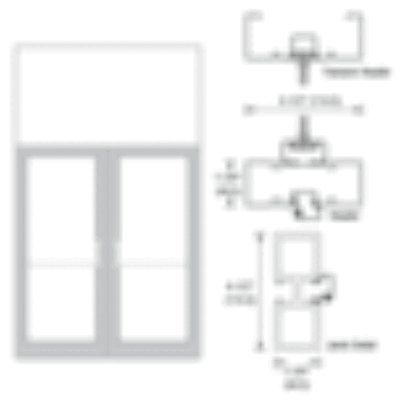 CRL FD32211 Clear Anodized Class 1 75-1/2″ x 126″ Series DF800 Tubular Offset Pivot Transom Frame Complete (2FT)