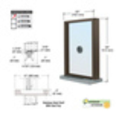 CRL S1EW3036DU Duranodic Bronze Bullet Resistant 30″ Wide Exterior Window with Speak-Thru and Shelf with Deal Tray for Walls 4-7/8″ Thick